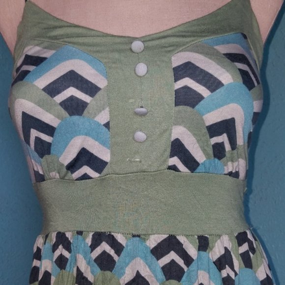 SUMMER SUN Dress Forever Green Blue Spaghetti Strap WOMEN'S Small WOMAN'S - Picture 2 of 5